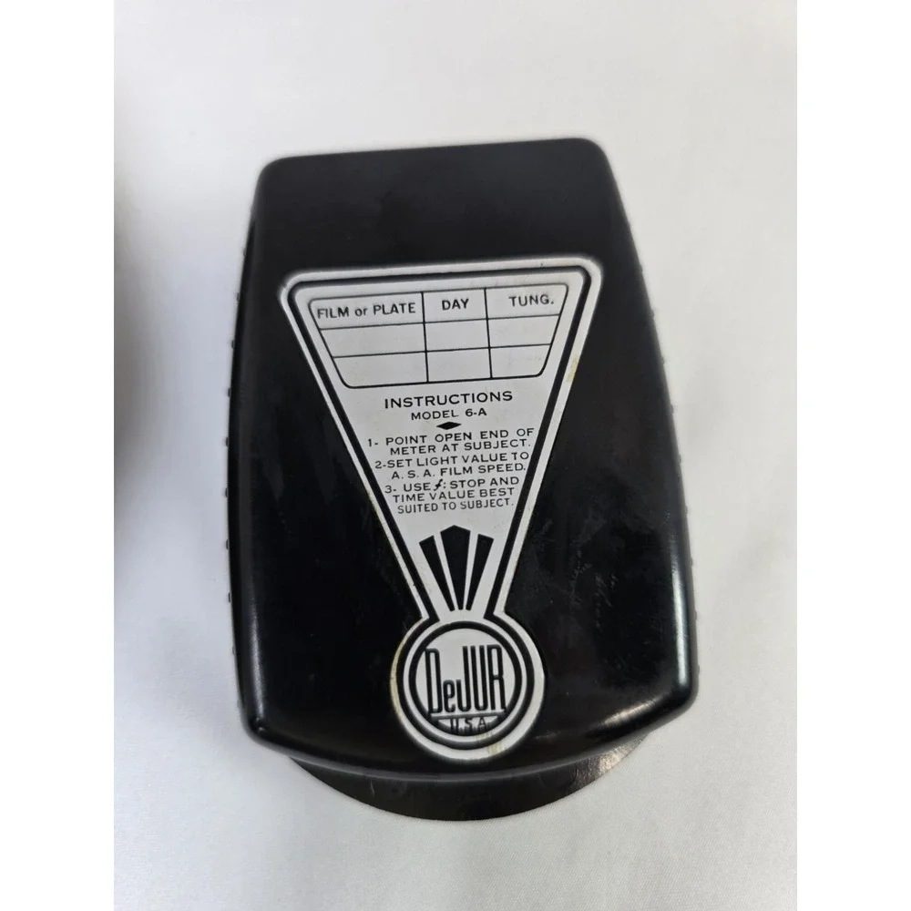 Vintage DeJUR Model 6-A Photography Light Meter Exposure Meter Leather Case